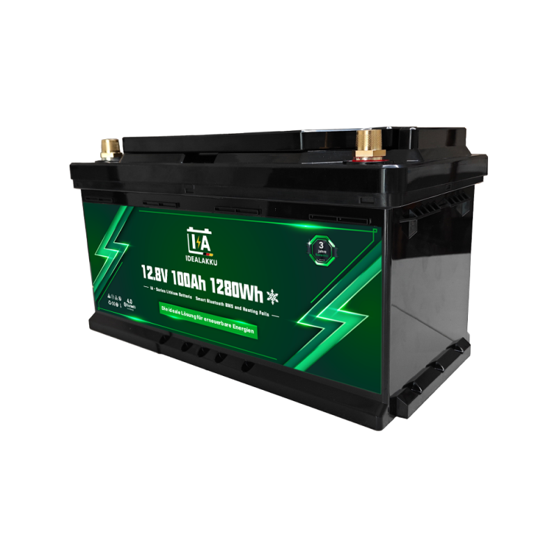 Idealakku IA-Serie LiFePO4-Batterie 12 V 100 Ah Wohnmobil-Untersitzbatterie mit Smart-BMS, Bluetooth und Heizung