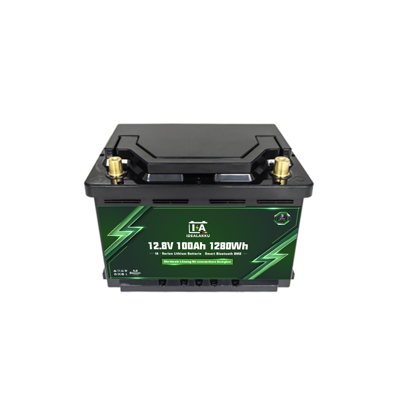 Idealakku IA-Serie LiFePO4-Batterie 12 V 100 Ah Mini Wohnmobil-Untersitzbatterie mit Smart-BMS und Bluetooth