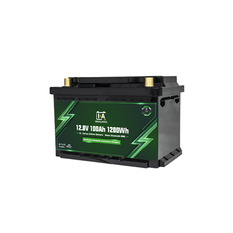 Idealakku IA-Serie LiFePO4-Batterie 12 V 100 Ah Mini Wohnmobil-Untersitzbatterie mit Smart-BMS und Bluetooth