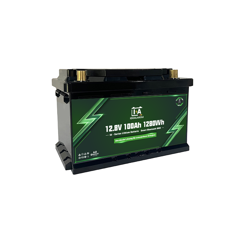 Idealakku IA-Serie LiFePO4-Batterie 12 V 100 Ah Mini Wohnmobil-Untersitzbatterie mit Smart-BMS und Bluetooth