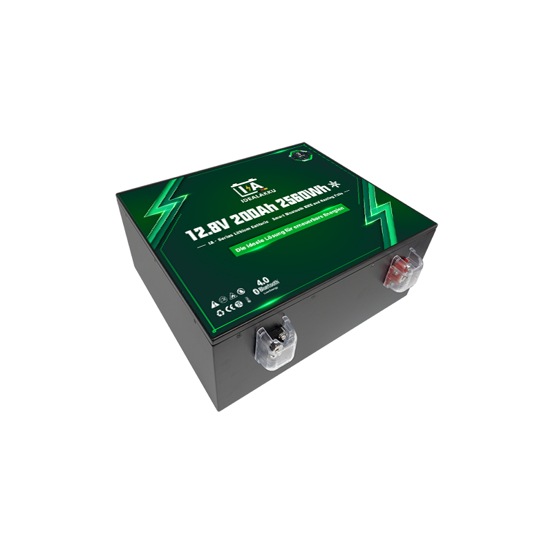 Idealakku IA-Serie LiFePO4-Batterie 12 V 200 Ah Wohnmobil-Untersitzbatterie mit Smart-BMS, Bluetooth und Heizung