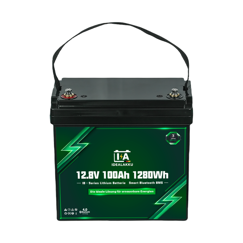 Idealakku IB-Serie LiFePO4-Batterie 12 V 100 Ah Mini mit Smart-BMS und Bluetooth
