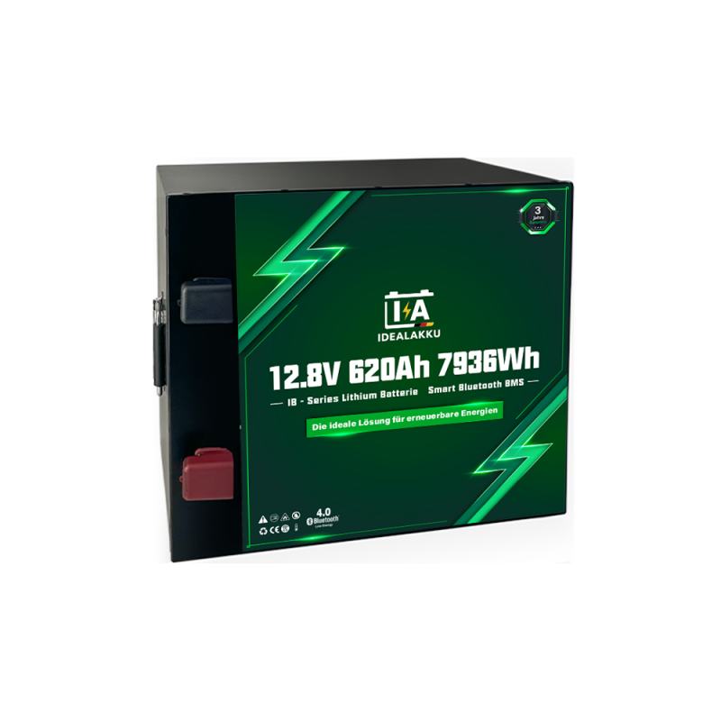 Idealakku IB-Serie LiFePO4-Batterie 12 V 620 Ah mit Smart-BMS und Bluetooth