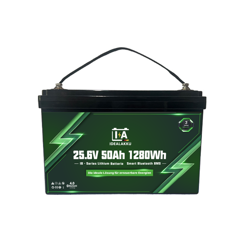Idealakku IB-Serie LiFePO4-Batterie 24 V 50 Ah mit Smart-BMS und Bluetooth