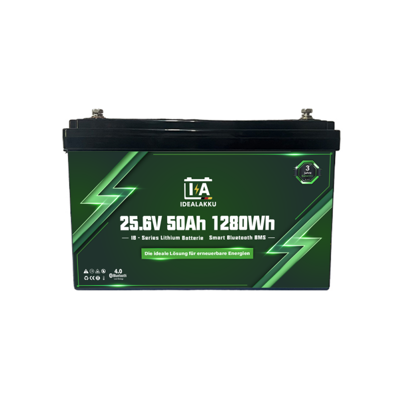 Idealakku IB-Serie LiFePO4-Batterie 24 V 50 Ah mit Smart-BMS und Bluetooth