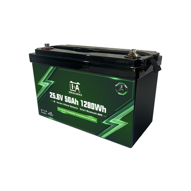Idealakku IB-Serie LiFePO4-Batterie 24 V 50 Ah mit Smart-BMS und Bluetooth