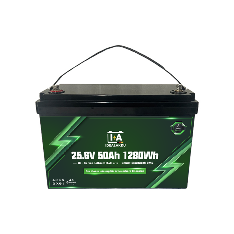 Idealakku IB-Serie LiFePO4-Batterie 24 V 50 Ah mit Smart-BMS und Bluetooth