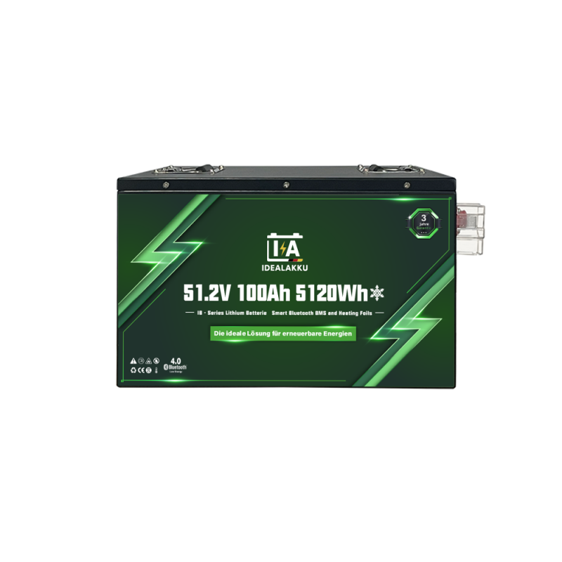 Idealakku IB-Serie LiFePO4-Batterie 48 V 100 Ah mit Smart-BMS, Bluetooth und Heizung