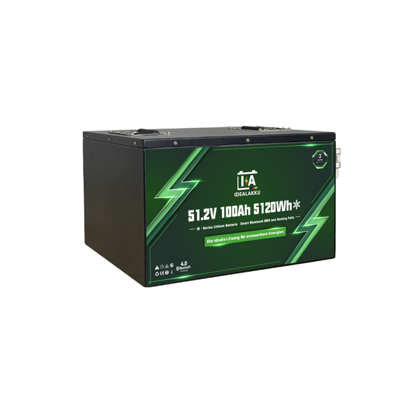 Idealakku IB-Serie LiFePO4-Batterie 48 V 100 Ah mit Smart-BMS, Bluetooth und Heizung