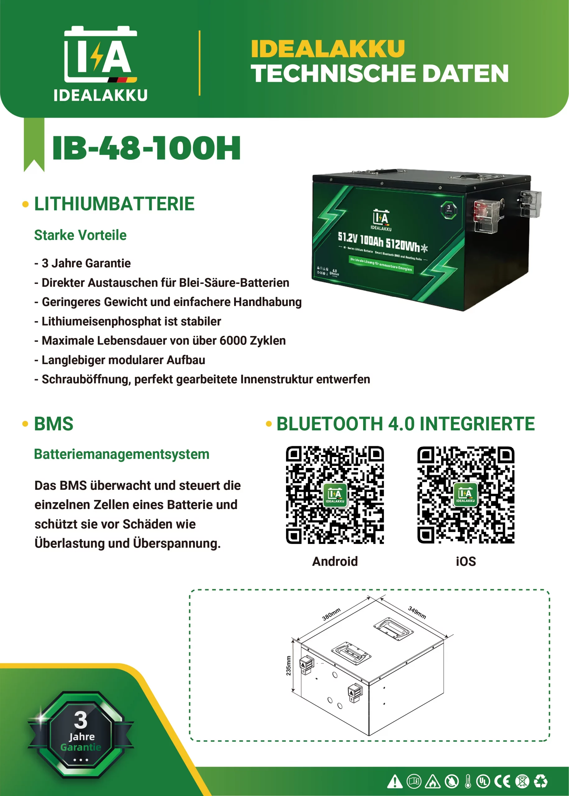 Idealakku IB-48-100H Datenblatt Seite 1
