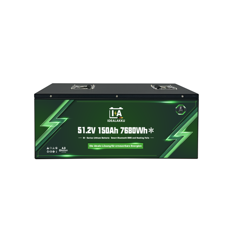 Idealakku IB-Serie LiFePO4-Batterie 48 V 150 Ah mit Smart-BMS, Bluetooth und Heizung