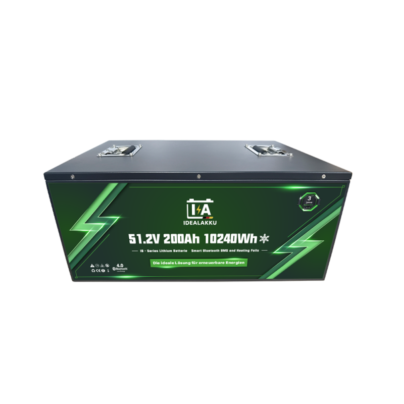 Idealakku IB-Serie LiFePO4-Batterie 48 V 200 Ah mit Smart-BMS, Bluetooth und Heizung