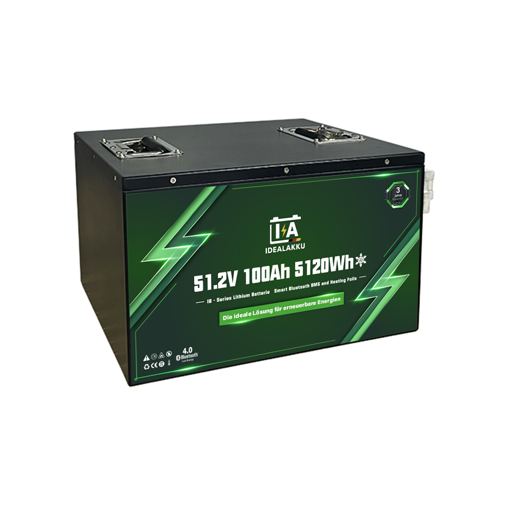 IB-48-100H – Idealakku IB-Serie LiFePO4-Batterie 48 V 100 Ah mit Smart-BMS, Bluetooth und Heizung