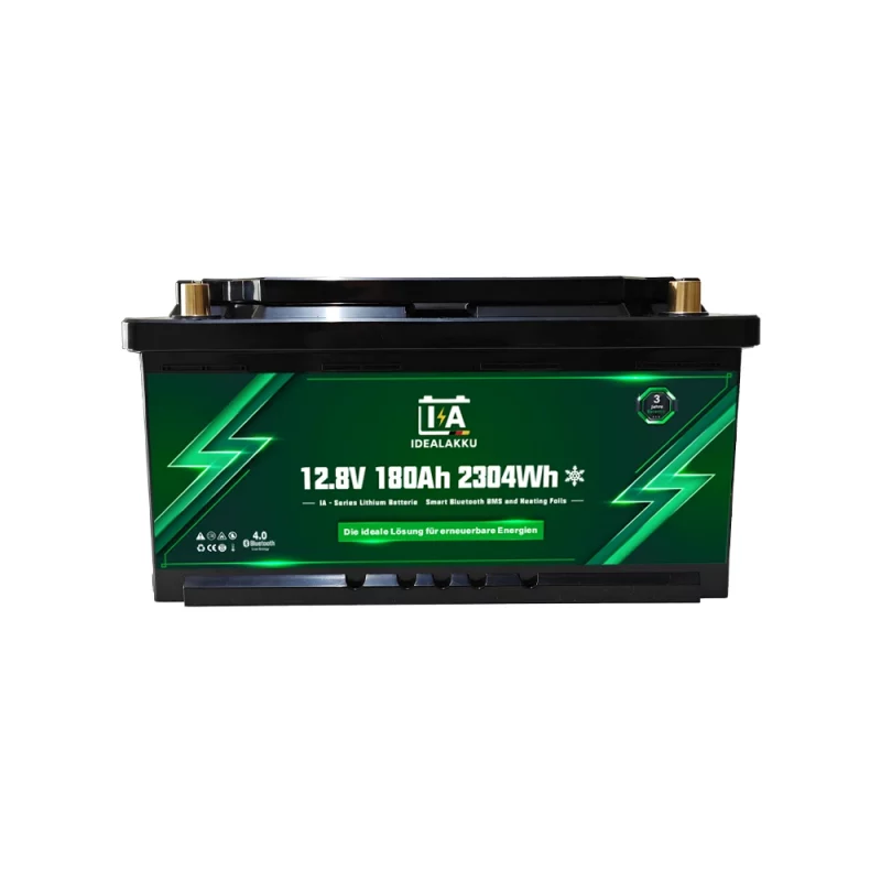 Idealakku IA-Serie LiFePO4-Batterie 12 V 180 Ah Wohnmobil-Untersitzbatterie mit Smart-BMS, Bluetooth und Heizung
