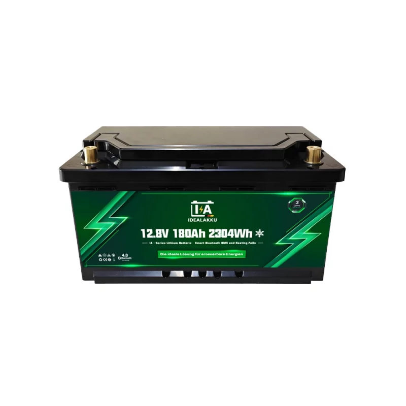 Idealakku IA-Serie LiFePO4-Batterie 12 V 180 Ah Wohnmobil-Untersitzbatterie mit Smart-BMS, Bluetooth und Heizung