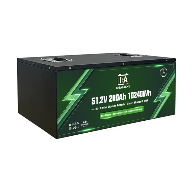 Idealakku IB-Serie LiFePO4-Batterie 48 V 200 Ah mit Smart-BMS und Bluetooth