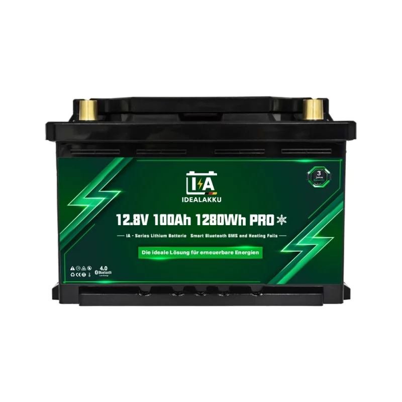 Idealakku IA SERIES Lithium Batterie LiFePO4 12V 100Ah MINI PRO Smart BMS mit Bluetooth Wohnmobil Untersitzbatterie mit Heizung-2