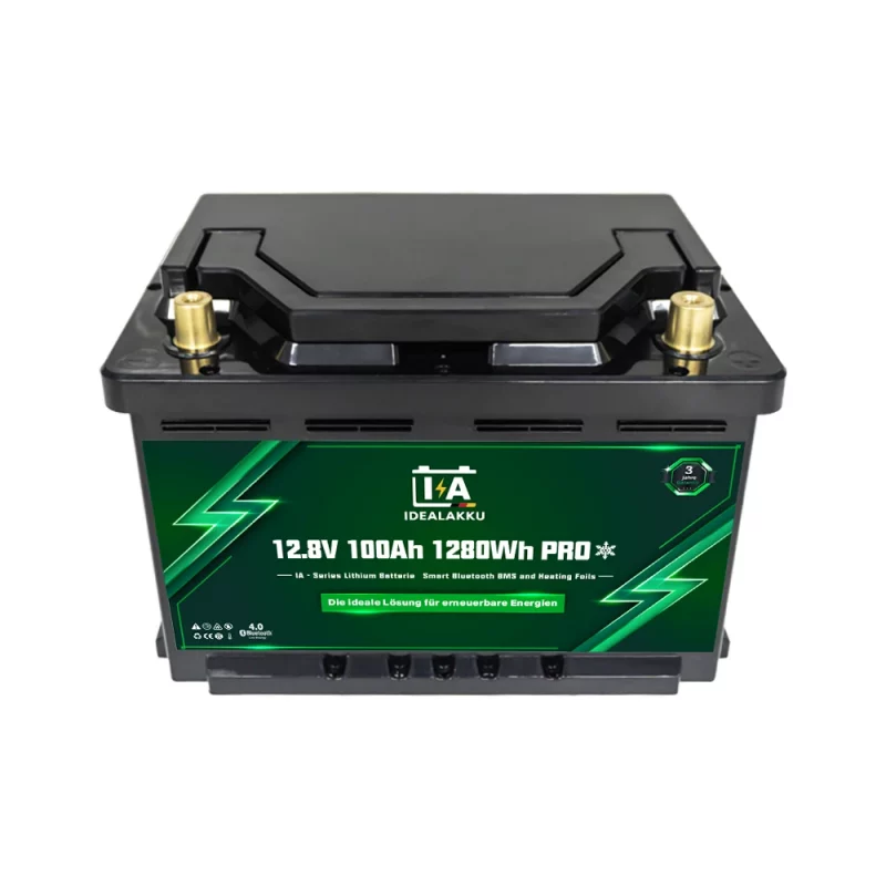Idealakku IA SERIES Lithium Batterie LiFePO4 12V 100Ah MINI PRO Smart BMS mit Bluetooth Wohnmobil Untersitzbatterie mit Heizung-3