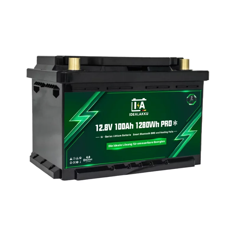Idealakku IA SERIES Lithium Batterie LiFePO4 12V 100Ah MINI PRO Smart BMS mit Bluetooth Wohnmobil Untersitzbatterie mit Heizung-5